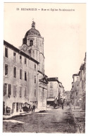 BEDARIEUX - Rue Et Eglise St Alexandre (carte Animée) - Bedarieux