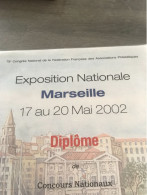 CLASSEUR  TIMBRES  " EXPOSITION NATIONALE MARSEILLE Du 17 Au 20 MAI 2002  Sur Le Thème Des  " COULEURS " - Collections (sans Albums)