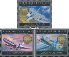 Guinea 9572-9574 (kompl. Ausgabe) Postfrisch 2012 Flugzeuge Aus Den USA - Guinée (1958-...)