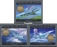 Guinea 9563-9565 (kompl. Ausgabe) Postfrisch 2012 Flugzeuge Aus Frankreich - Guinée (1958-...)