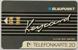 Germany 20 Units  K 401 08.91  2000 Mintage - Blaupunkt Keycard - K-Series: Kundenserie