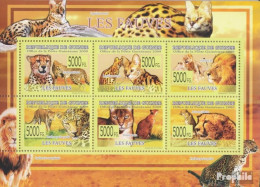 Guinea 6457-6462 Kleinbogen (kompl. Ausgabe) Postfrisch 2009 Groß- Und Wildkatzen - Guinée (1958-...)