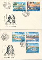 Romania FDC 28-12-1977 Navigatia Europeana Pe Dunare Set Of 7 Stamps On 3 Covers With Cachet - FDC