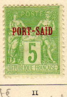 Port-Said (1899) -   5 C. Timbres De France Surcharges -  Type II -  Neuf* - MH - Neufs