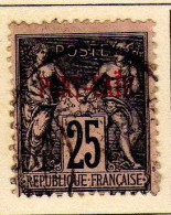 Port-Said (1899) -   25 C. Timbres De France Surcharge -   Oblitere - Usati