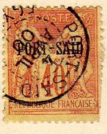 Port-Said (1899) -   40 C. Timbres De France Surcharge -  Oblitere - Dents Coupees A Droite - Usati