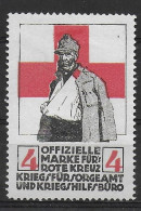 Österreich WW1 1914 - 1918 Rotes Kreuz (German Text) Spendenmarke Cinderella Vignet Werbemarke Propaganda - Fantasy Labels