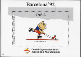 Espagne 1992. Vignette Cobi, Jeux Olympiques De Barcelone. Hockey Sur Patins - Jockey (sobre Hierba)