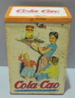 -BOITE COLA CAO ANNEES 60 Tôle Lithographiée COLLECTION DECO VINTAGE     E - Scatole/Bauli