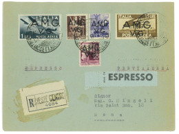 P2650 - ITALIA AMGVG , BELLISSIMA LETTERA RACCOMANDATA ESPRESSO PER ROMA, 30.7.47 IN TARIFFA ESATTA. - Marcophilie