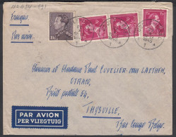 Belgique 1945 - Lettre Par Avion D' Uccle (Belgique)  à Destination Thysville (Bas Congo Belge)... (EB) DC-12410 - 1936-1951 Poortman