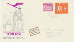 BUNDESREPUBLIK 14.4.1957, Erstflug Deutsche Lufthansa Mit Convair CV-440 „FRANKFURT – ZÜRICH“ (Hab.138/Sie.98A) - First Flight Covers