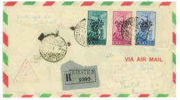 2658 A - ITALIA AMG-FTT, CAMPIDOGLIO POSTA AEREA 100,200,300 LIRE IN FDC RACCOMANDATA VIA AEREA PER N.Y. - Poststempel