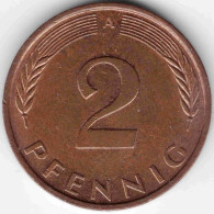 Germany - 1995 - KM 106a - 2 Pfennig - Mintmark "A" - Berlin - XF - 2 Pfennig