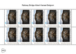 NETHERLANDS PAYS BAS TRAIN TREIN ZUG EISENBAHN  RAILWAY BRIDGE ALBERT KANAAL BELGIUM - Personnalized Stamps