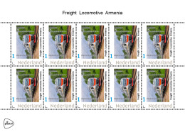 NETHERLANDS PAYS BAS TRAIN TREIN ZUG FREIGHT LOCOMOTIVE ARMENIA - Timbres Personnalisés