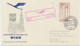 BUNDESREPUBLIK 18.4.1957, Erstflug Deutsche Lufthansa Nach Wien Mit Supperconstellation Im Zuge Der Fluglinie In Den Nah - Primi Voli