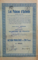 Les Palaces D'Ostende - Action Priviligiée De 250 Fr - 1928 - Ostende - Casino
