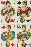 Jeu De 4 Cartes à Jouer Anciennes. Les 4 DAMES: De Coeur, De Pique, De Carreau, De Trèfle - Non Classés