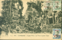 CPA Collection Dieulefils Hanoi Cambodge Angkor Thom YT N° 51 53 54 Indochine Indo Chine Surchargés Mong-tzeu Mongtzeu - Storia Postale