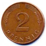 Germany - 1979 - KM 106a - 2 Pfennig - Mintmark "J" - Hamburg - VF+ - 2 Pfennig