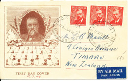 Australia FDC 12-7-1948 William Farrer With Cachet And Sent To New Zealand - FDC