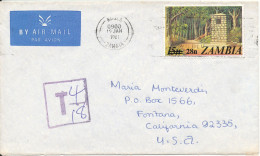 Zambia Underpaid Cover With Postal Due T Sent Air Mail To USA Ndola 19-1-1981 - Zambie (1965-...)