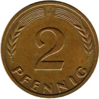 Germany - 1969 - KM 106a - 2 Pfennig - Mintmark "J" - Hamburg - VF+ - 2 Pfennig