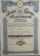 Société Coloniale D' Electricité -  Leopoldville - 1947 - Part Sociale  - Unissued - Africa