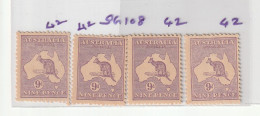Australia 1928 . SG 108 (hinged) Total 4stamps  Good Condition (AS89) - Ongebruikt