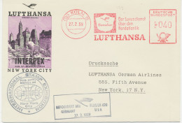 BUNDESREPUBLIK 27.2.1959, Ausstellungsluftpost Mit Superconstellation Zur Briefmarkenausstellung „INTERPEX“ In New York - Primeros Vuelos