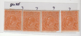 Australia 1928 . SG 85 (hinged) 1 Damaged, Others Good ,  Total 4stamps  Good Condition (AS90) - Ongebruikt