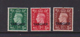 MOROCCO  AGENCIES  TANGIER    1937    King  George  VI    Set  Of  3    MNH - Oficinas En  Marruecos / Tanger : (...-1958