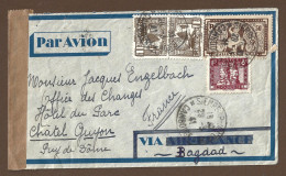 !!! LETTRE PAR AVION DE 1941 POUR LA FRANCE VIA BAGDAD, AVEC CACHETS MULTIPLES DU CAMBODGE AU VERSO - Poste Aérienne