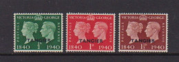 MOROCCO  AGENCIES  TANGIER    1940    Centenary  Of  First  Postage  Stamp    Set  Of  3   MNH - Postämter In Marokko/Tanger (...-1958)