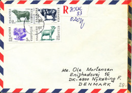 Bulgaria Registered Air Mail Cover Sent To Denmark Topic Stamps - Luftpost