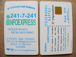 Phonecard Chip Advertising Infoexpress K106 04/98 100,000ex. 840 Units Prefix Nr.GD (in Cyrillic) UKRAINE - Ucrania