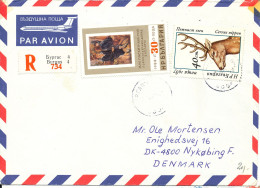 Bulgaria Registered Air Mail Cover Sent To Denmark Topic Stamps - Luftpost