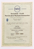 SANTO TIRSO- AVES - FIATECE-Soc.Textil Narciso J.M.Guimarães-Titulo De 10 Acções(1ªEmissão)1000$00 Nº111a120-28MAI1960 - Textiel