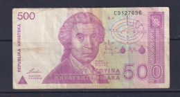CROATIA - 1991 500 Dinar Circulated Banknote - Croatia