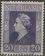 NETHERLANDS 1944 Queen Wilhelmina - 20c. - Violet FU - Gebruikt
