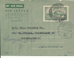 India Aerogramme Sent To Denmark 27-6-1952 - Airmail