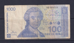 CROATIA - 1991 1000 Dinar Circulated Banknote - Kroatien