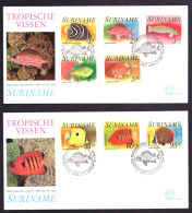 Suriname Republiek / Surinam Republic FDC E005A + B Fish Nature Animals (1976) - Suriname