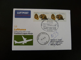 Premier Vol First Flight Frankfurt ->Lagos Nigeria Airbus A340 Lufthansa 2002 - First Flight Covers