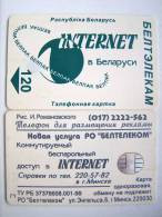 INTERNET Globe Green Chip (oval) Phone Card From BELARUS Beltelecom Weißrussland 120 Units Carte Karte Old - Wit-Rusland