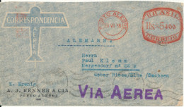 Brazil Air Mail Cover With Red Meter Cancel Sent To Germany 29-6-1938 - Poste Aérienne