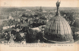 FRANCE - Tours - Le Dôme De La Basilique Saint Martin Et Vue Générale Vers L'hôtel Ville - Carte Postale Ancienne - Tours