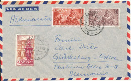 Spain Air Mail Cover Sent To Denmark 1961 - Storia Postale