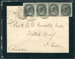 1901 Canada Magog Quebec Mourning Cover - Fitch Bay PQ - Covers & Documents